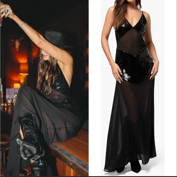 WeWoreWhat Dresses & Skirts - NWT WeWoreWhat Sequin Sheer panel Maxi Dress size 4